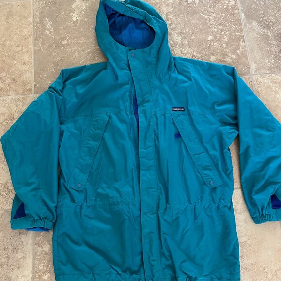 Patagonia 90s Jacket/Coat Blue Mens Medium Rare Waterproof Parka SZL Vintage - Picture 4 of 7